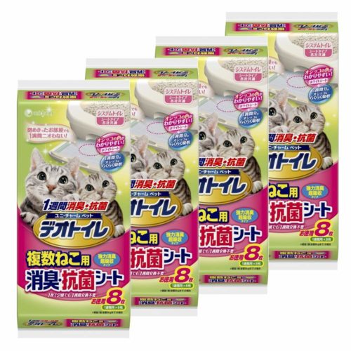 デオトイレ 1週間消臭・抗菌 複数ねこ用シート 8枚入り×4個